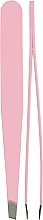 Пінцет косметичний професійний скошений P-35, світло-рожевий - Beauty LUXURY — фото N1