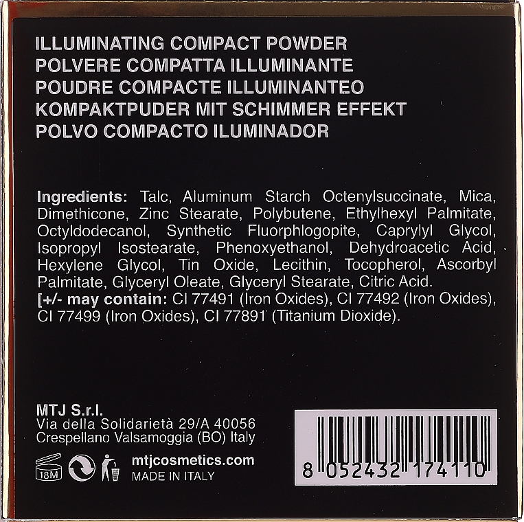 Освітлювальна пудра для обличчя - MTJ Cosmetics Illuminating Compact Powder — фото N2
