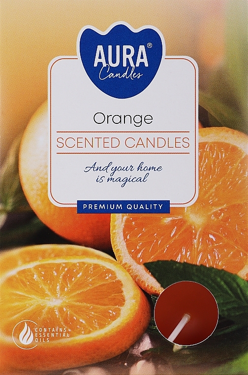 Чайні свічки "Апельсин" - Bispol Orange Scented Candles — фото N2