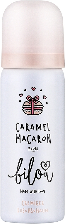 ПОДАРОК! Пенка для душа "Карамельный макарон" - Bilou Caramel Macaron Shower Foam (мини) — фото N1