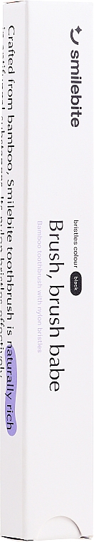 Бамбуковая зубная щетка с нейлоновой щетиной, черная - Smilebite Bamboo Toothbrush With Nylon Bristles — фото N2