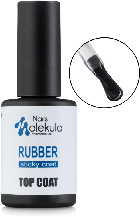 Топ каучуковый для ногтей - Nails Molekula Top Coat Rubber Sticky — фото N1