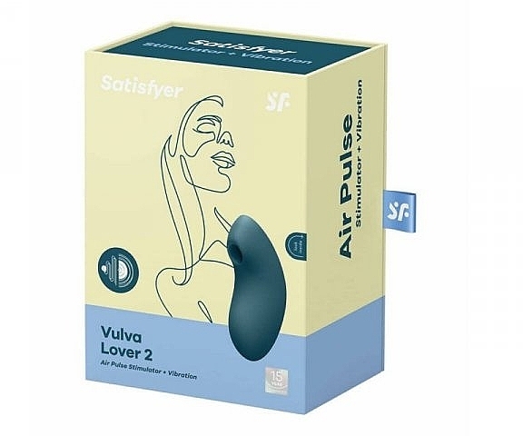 Вакуумный стимулятор клитора, бирюзовый - Satisfyer Air Pulse Vulva Lover 2 Stimulator + Vibration — фото N1