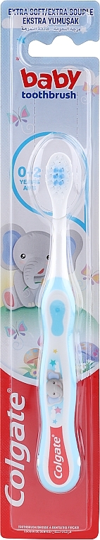 Детская зубная щетка мягкая, 0-2 лет, голубая - Colgate Smiles Toothbrush