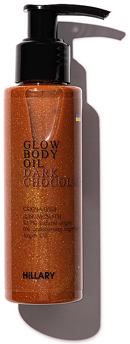 Сияющее масло для загара - Hillary Dark Chocolate Glow Body Oil — фото N1