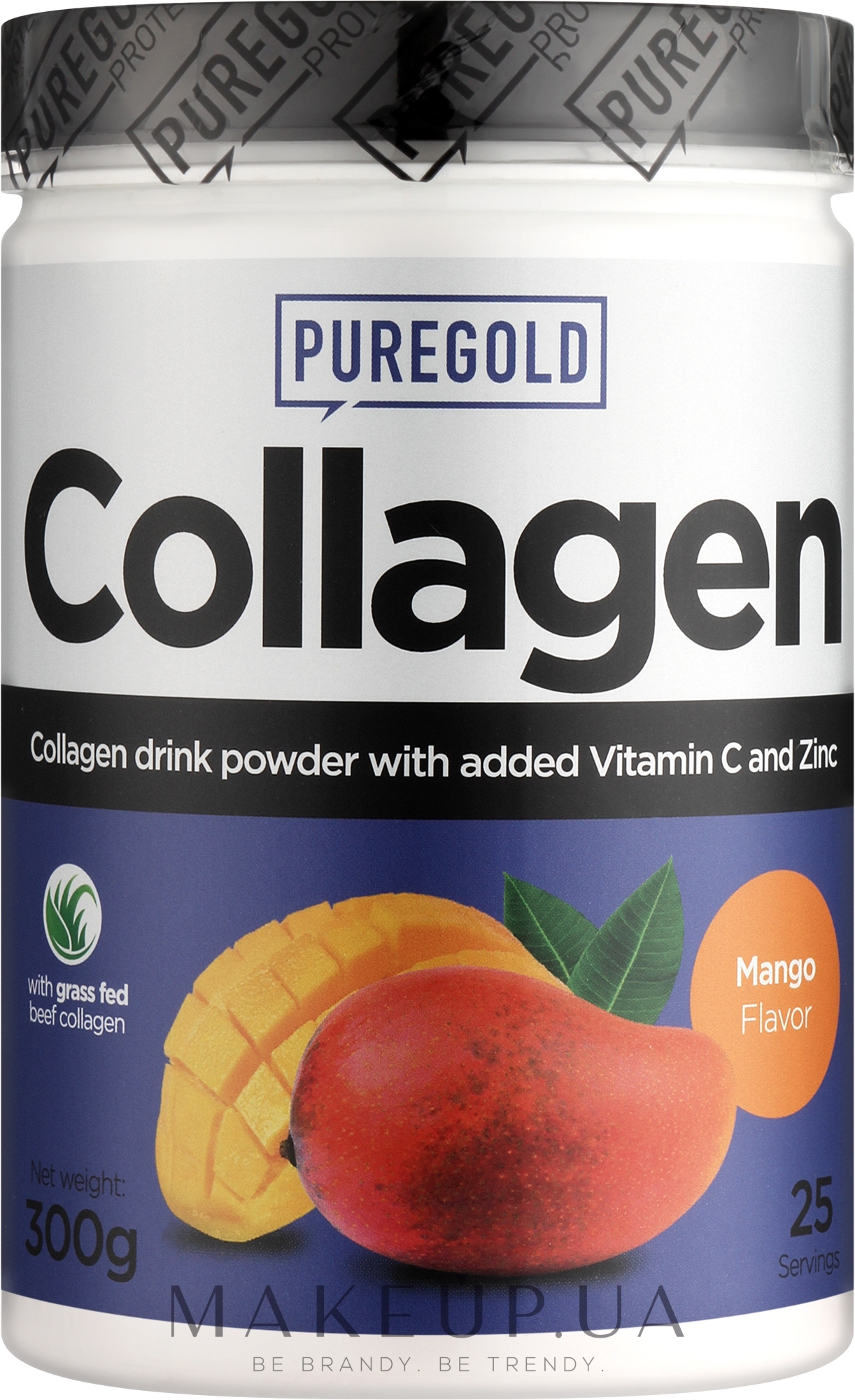 Колаген з вітаміном С і цинком, манго - PureGold Collagen Marha — фото 300g