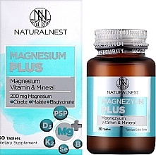 Диетическая добавка "Магний + витамины и минералы", 200 мг - NaturalNest Magnesium Plus — фото N2
