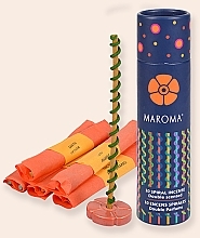 Набор благовоний №1 - Maroma Encens d'Auroville Double Scented Spiral Incense Sticks Orange — фото N2
