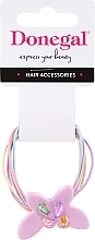 Резинка для волос, FA-5721, розовая бабочка, разноцветная - Donegal — фото N1