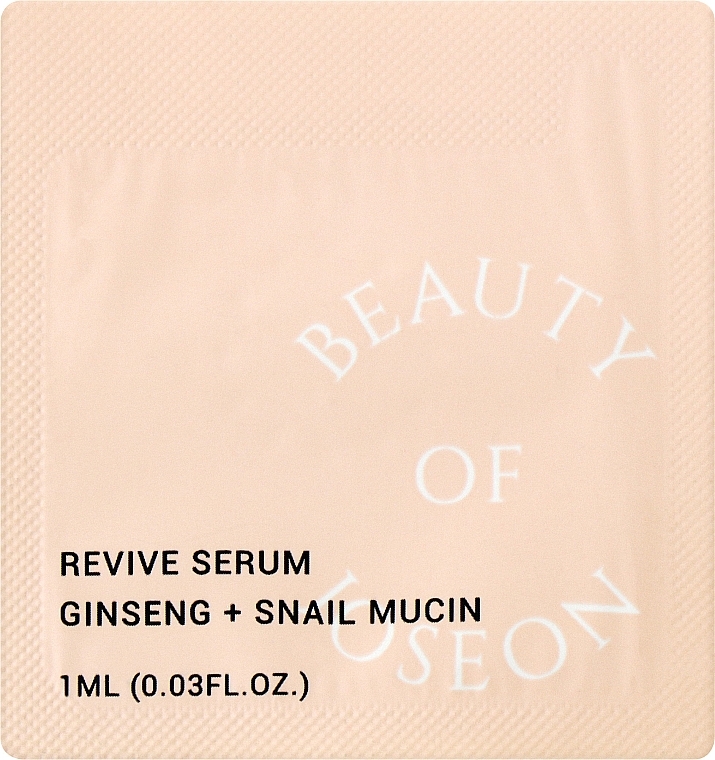 Сироватка для обличчя з женьшенем і муцином равлика - Beauty Of Joseon Repair Serum Ginseng + Snail Mucin (пробник)