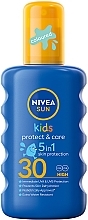Духи, Парфюмерия, косметика Детский солнцезащитный спрей "Защита и уход" SPF 30 - NIVEA SUN Kids Protect & Care 5in1