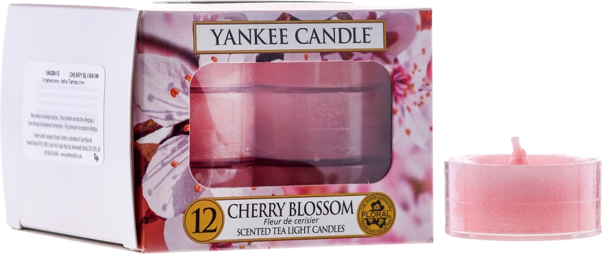 Чайні свічки "Квітуча вишня" - Yankee Candle Scented Tea Light Candles Cherry Blossom — фото N1