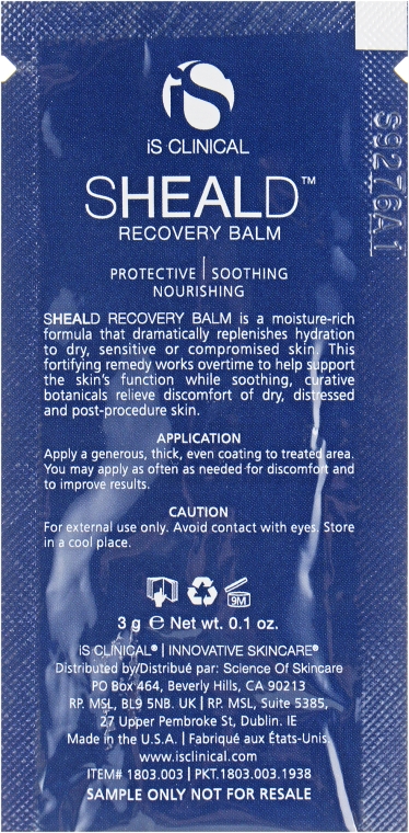 Бальзам защитный восстанавливающий - iS Clinical Sheald Recovery Balm (пробник) — фото N2