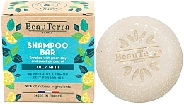 Твердий шампунь з м'ятою та лимоном - BeauTerra Solid Shampoo For Oily Hair — фото N2