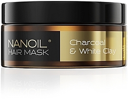 Маска для волосся з деревним вугіллям та білою глиною - Nanoil Charkoal & White Clay Hair Mask — фото N1