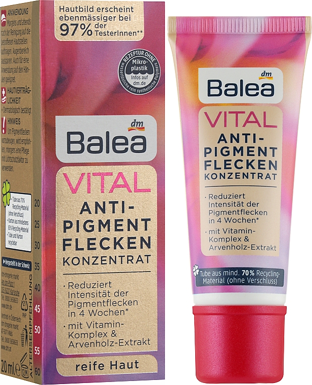 Концентрат проти пігментних плям для обличчя - Balea Vital — фото N3