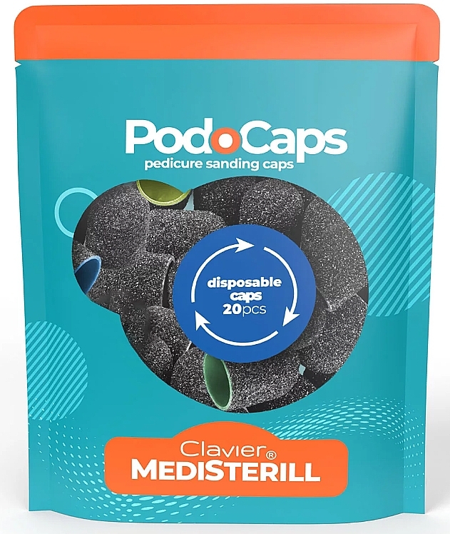 Абразивные насадки для педикюра - Clavier Medisterill PodoCaps Pedicure Sanding Caps — фото N1
