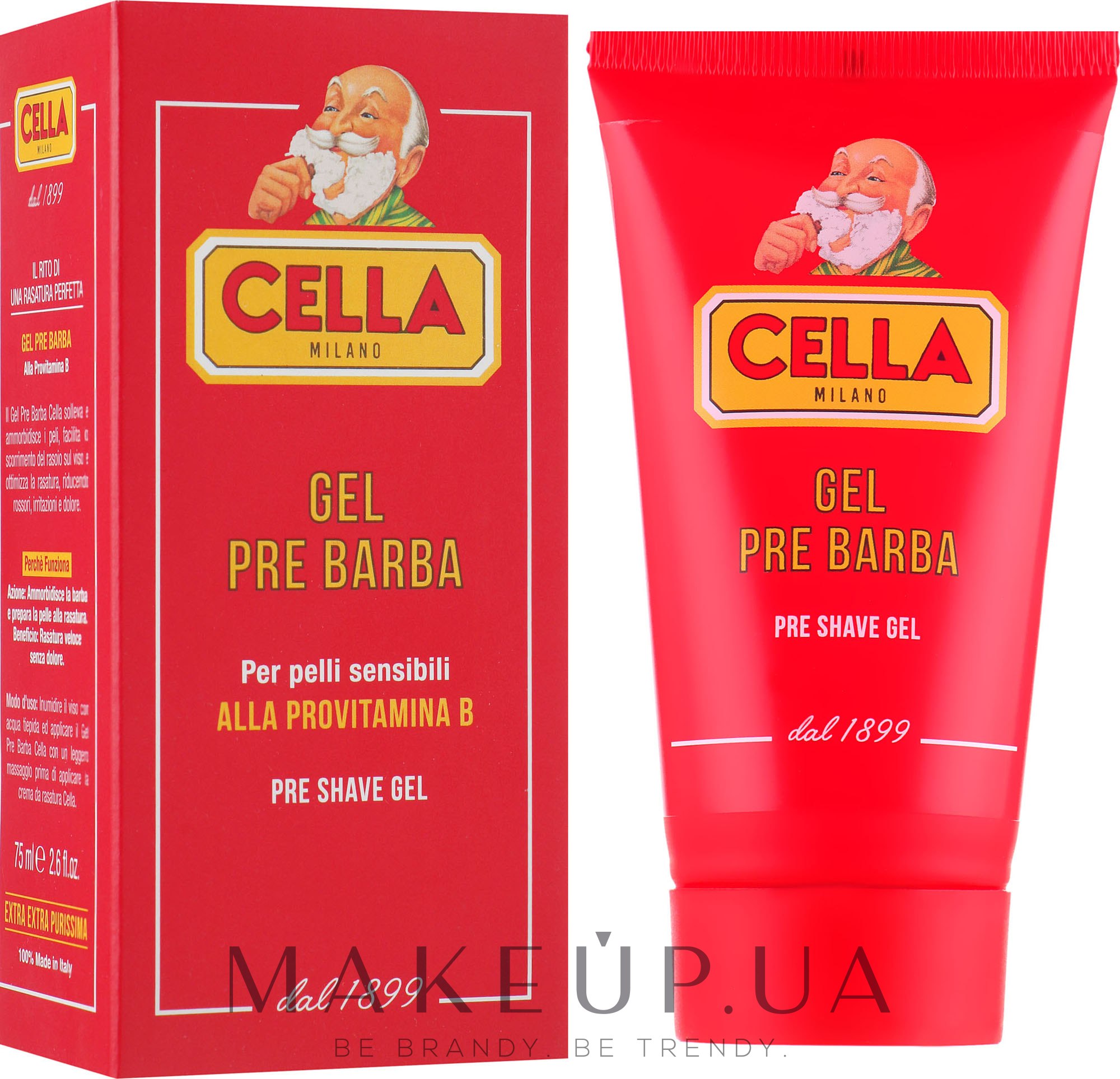 Гель перед голінням з вітаміном B - Cella Milano Gel Pre Barba — фото 75ml