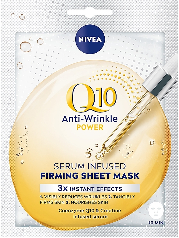 Тканинна ліфтінг-маска - NIVEA Q10 Power Anti-Wrinkle Mask — фото N1