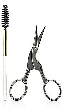 Ножницы для бровей со щеточкой - Tweezerman Stainless Steel Brow Shaping Scissors & Brush — фото N2