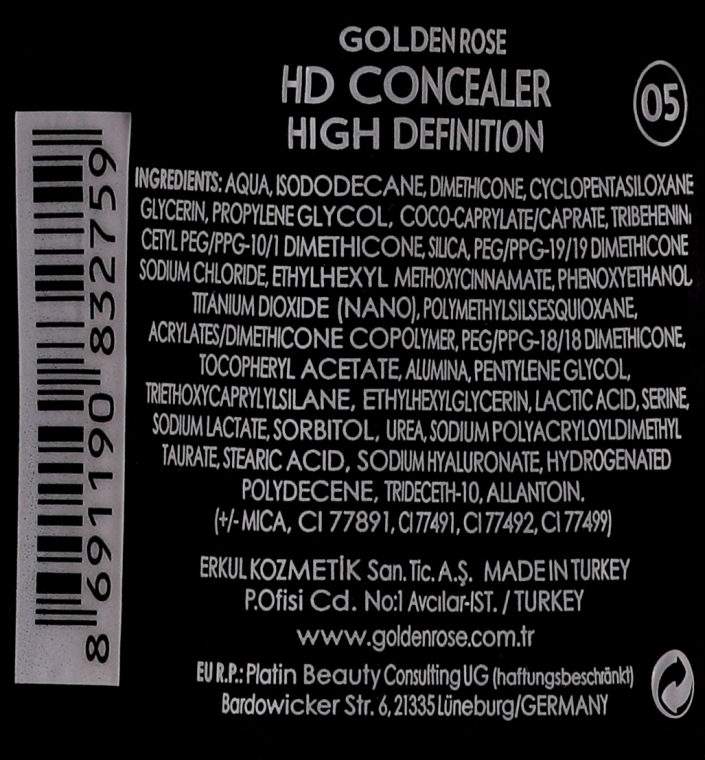Консилер для лица - Golden Rose HD Concealer High Definition — фото N2