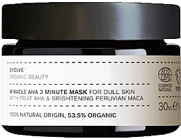 Духи, Парфюмерия, косметика Маска для лица с фруктовыми кислотами - Evolve Organic Beauty Miracle AHA 3 Minute Mask