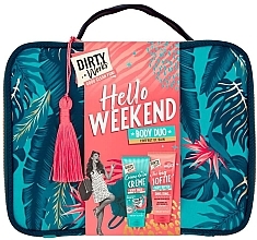 Парфумерія, косметика Набір - Dirty Works Hello Weekend Pamperbag (b/wash/200ml + b/butter/200ml + bag)