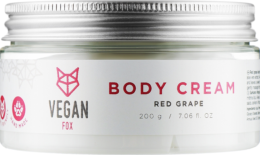 Крем для тіла "Червоний виноград" - Vegan Fox Red Grape Body Cream — фото N1