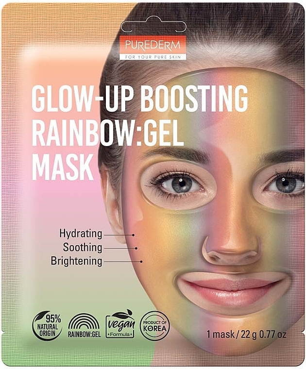 Гелевая маска для лица - Purederm Glow-Up Boosting Rainbow Gel Mask — фото N1