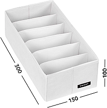 Органайзер для зберігання з 6 комірками, білий 30х15х10 см "Home" - MAKEUP Drawer Underwear Organizer White — фото N2