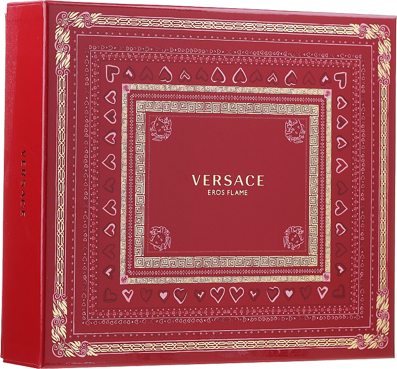 Versace Eros Flame - Набор (edp 100 ml + sh/gel 150 ml + edp/10ml) — фото N1
