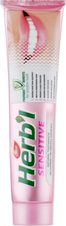 Набор "Sensitive", голубая - Dabur Herb`l (toothbrush/1шт + toothpaste/150g) — фото N2