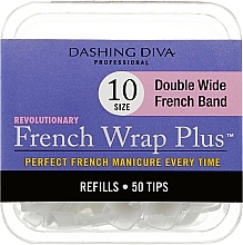 Духи, Парфюмерия, косметика Типсы широкие "Френч Смайл+" - Dashing Diva French Wrap Plus Double Wide White 50 Tips (Size-10)