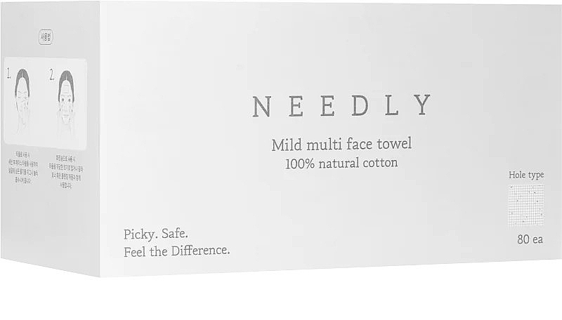 М'які очищаючі рушники для обличчя, 80 шт - Needly Mild Multi Face Towel — фото N1