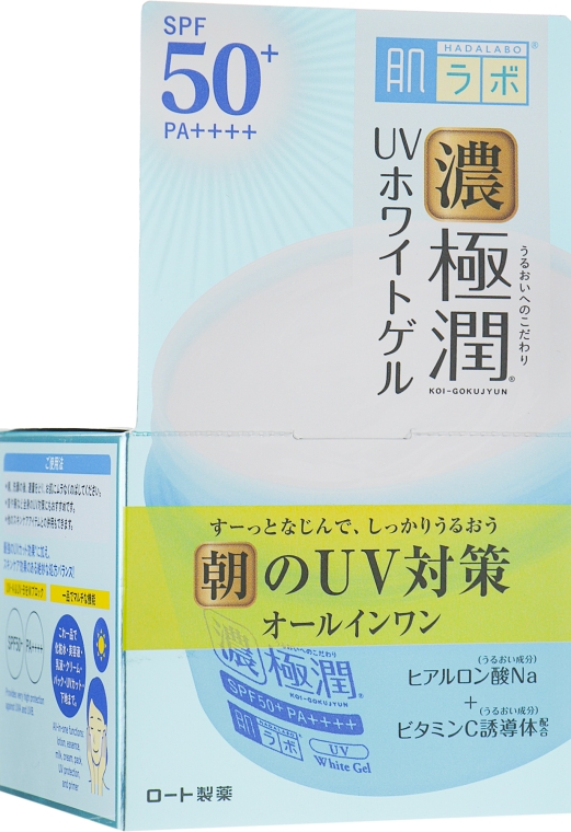 Солнцезащитный гиалуроновый гель для лица - Hada Labo Koi-Gokujyun UV White Gel SPF50+ 
