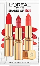 Духи, Парфюмерия, косметика Набор - L'Oreal Paris Color Riche Trio Shades Of Red (lipstick/3x4.5ml)