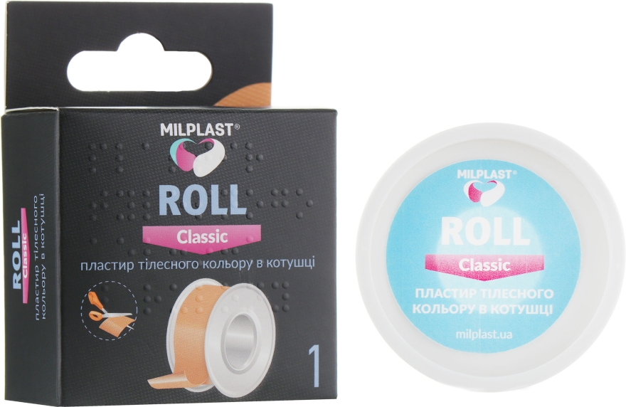 Пластир тілесного кольору в котушці "Roll Classic" - Milplast — фото N1