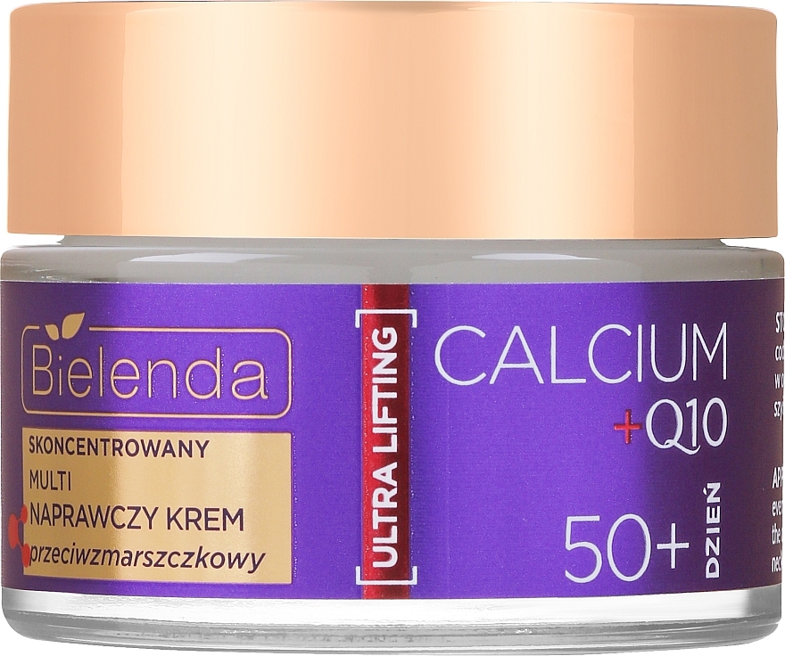 Мультивідновлювальний крем проти зморщок 50+ - Bielenda Calcium + Q10 — фото N1