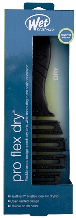Щетка для быстрой сушки волос c мягкой ручкой, черная - Wet Brush Pro Flex Dry Black — фото N2