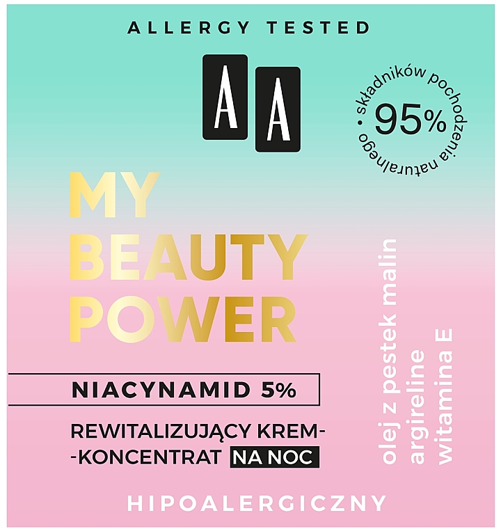 Відновлювальний нічний крем-концентрат для обличчя - AA My Beauty Power Niacynamid 5% Revitalizing Night Cream-Concentrate — фото N3