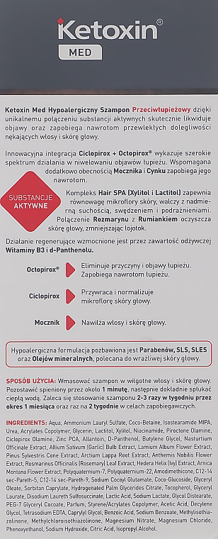 Шампунь для волос против перхоти - L'biotica Ketoxin Forte Strengthcting Anti-Dandruff Hypoallergenic Shampoo  — фото N3