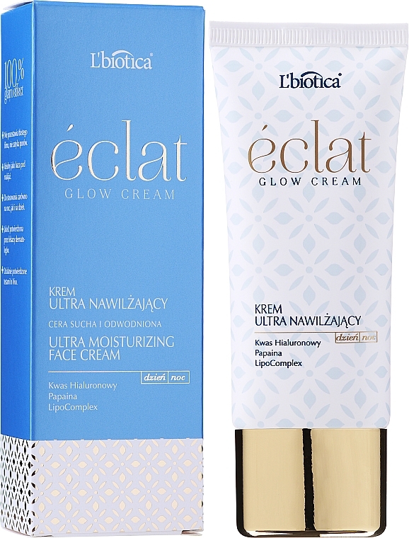 Зволожувальний крем для сухої шкіри обличчя - L'biotica Eclat Clow Cream — фото N3
