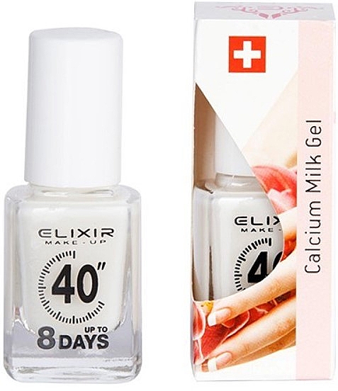 Покрытие для ногтей "Молочный кальций" - Elixir Make-up Calcium Milk Gel