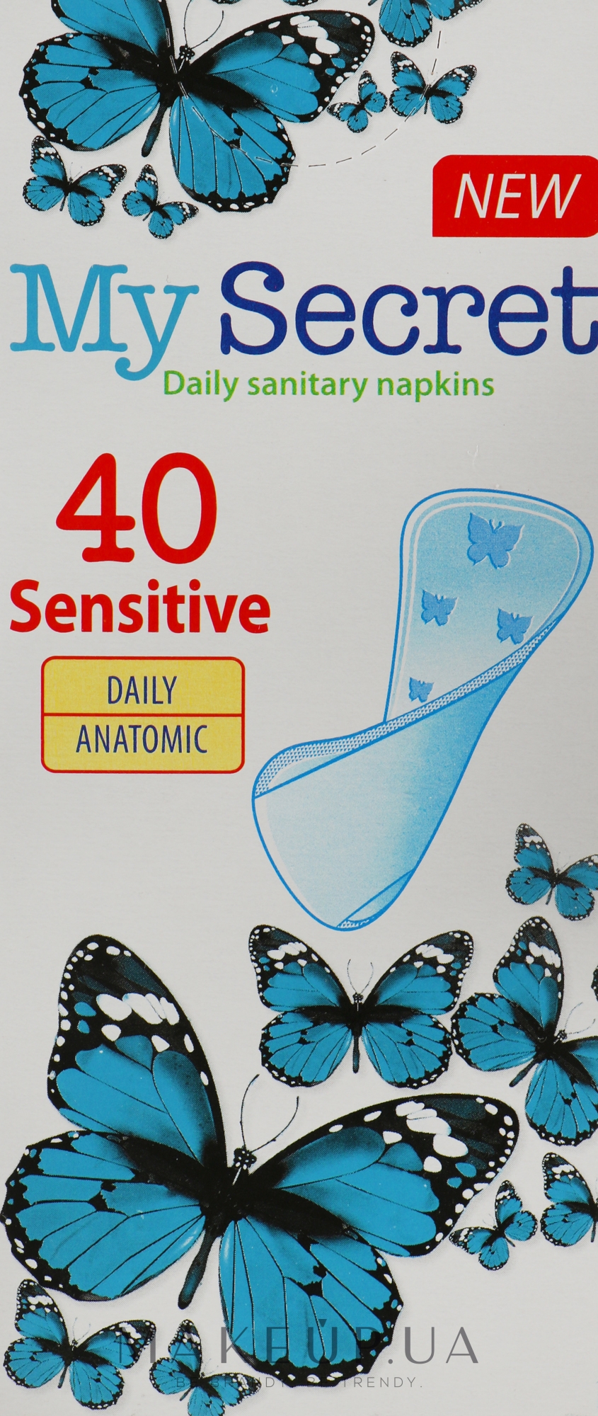 Ежедневные гигиенические прокладки "Sensitive Daily Anatomic", 40шт - My Secret — фото 40шт