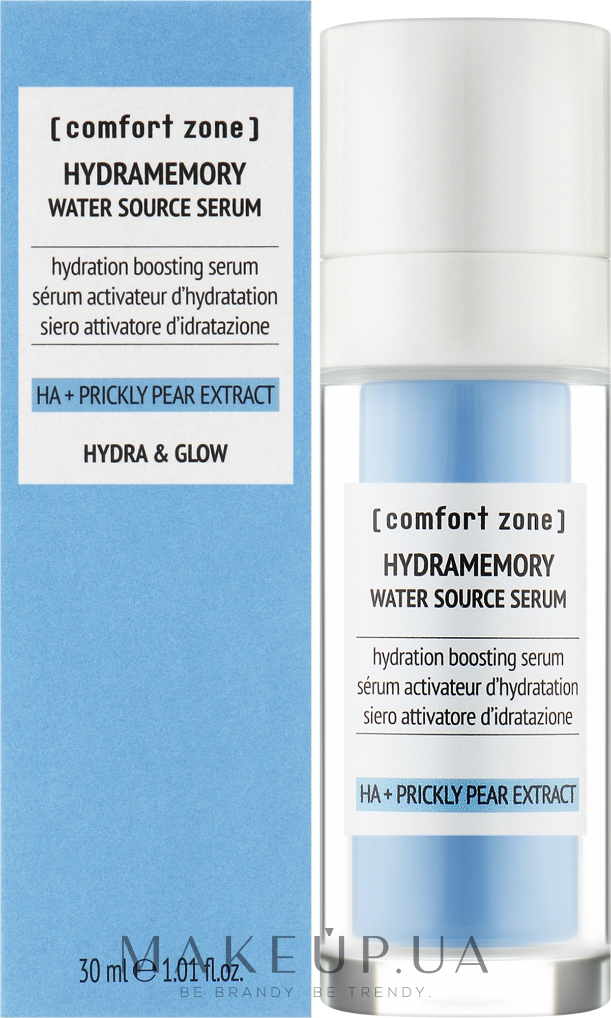 Зволожувальна сироватка для сяяння з екстрактом опунції - Comfort Zone  Hydramemory Water Source Serum HA+Prickly Pear Extract — фото 30ml