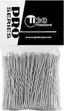 Шпильки для волосся, хвилясті, з наконечником, 60 мм., сріблясті - Tico Professional — фото N1