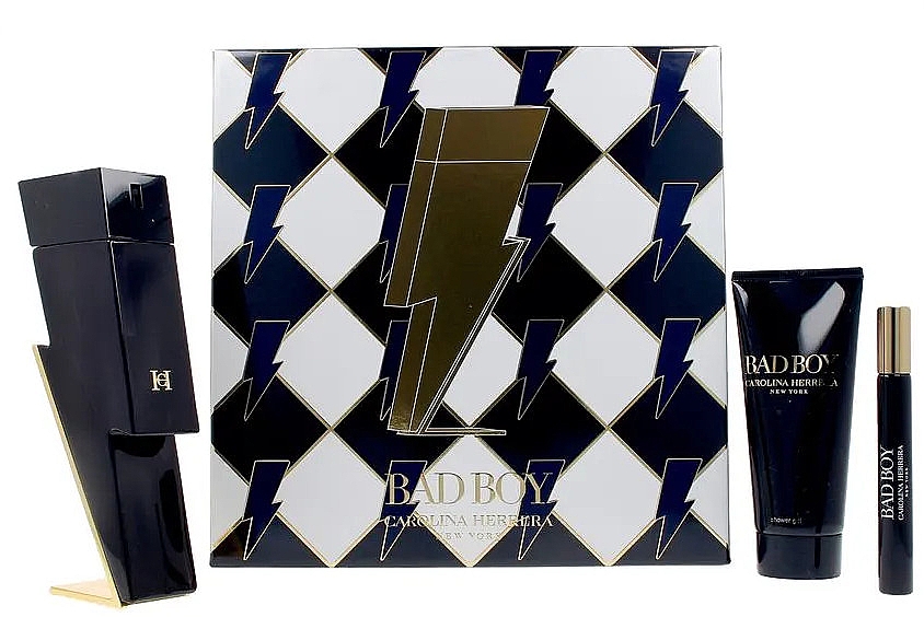 Carolina Herrera Bad Boy - Набір (edt/100 ml + edt/mini/10 ml + sh/gel/100 ml) — фото N1