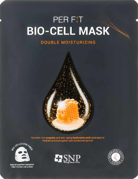 Биоцеллюлозная маска с экстрактом прополиса - SNP Double Moisturizing Bio-Cell Mask