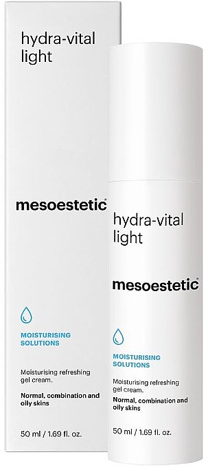 Освіжальний, відновлювальний і зволожувальний гель-крем для обличчя - Mesoestetic Hydra-Vital Light — фото N1