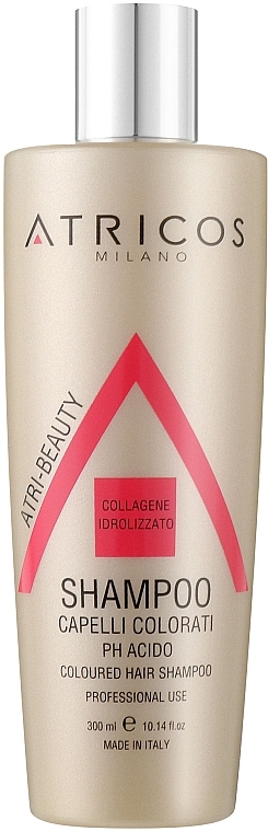 Шампунь для окрашенных волос - Atricos Hydrolysed Collagen Acidic pH Colored Hair Shampoo — фото N2